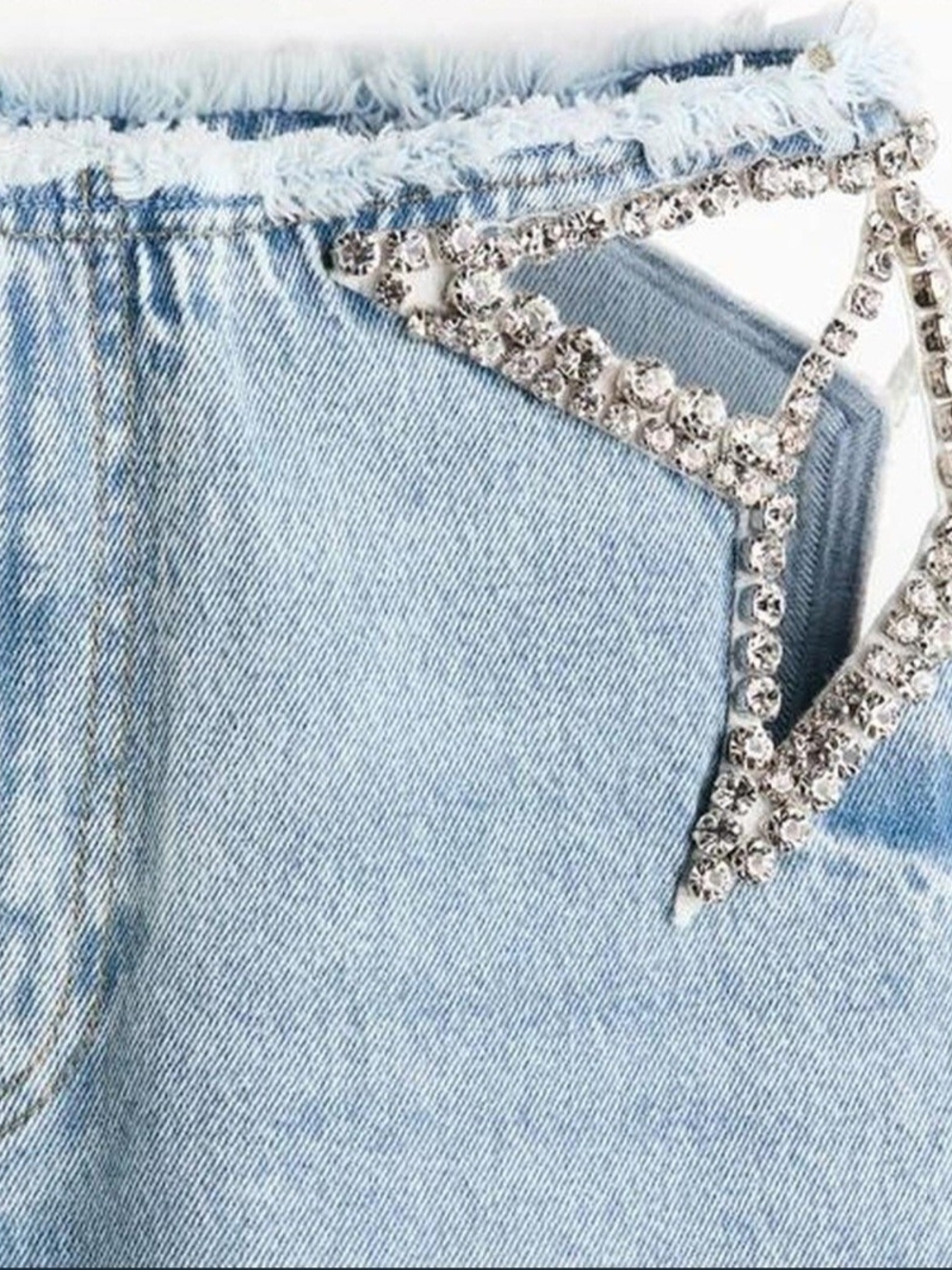 Stella McCartney X HM Light Blue Wide-Leg Embellished Jeans - Picture 6 of 6